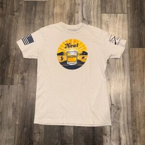 Grunt Style Neat Whiskey Graphic T Shirt Mens Medium USA Flag Patriotic